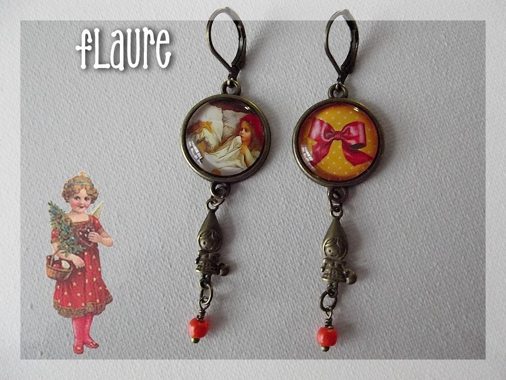 Cabochon-Ohrringe „Der Große Böse Wolf" von LaBoutiquedeFlaure