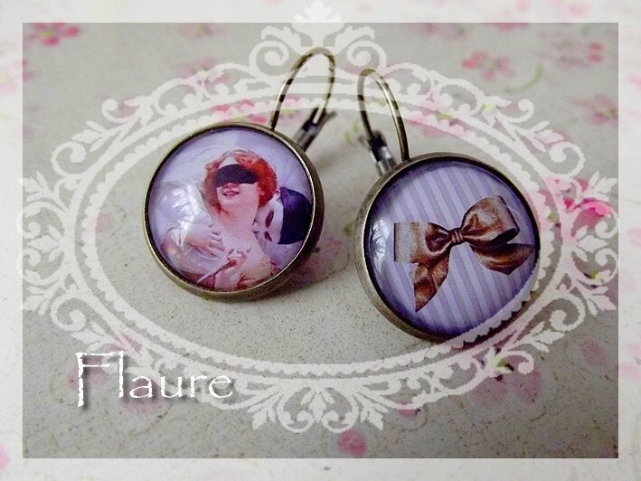 Cabochon-Ohrringe „Libertine" von LaBoutiquedeFlaure