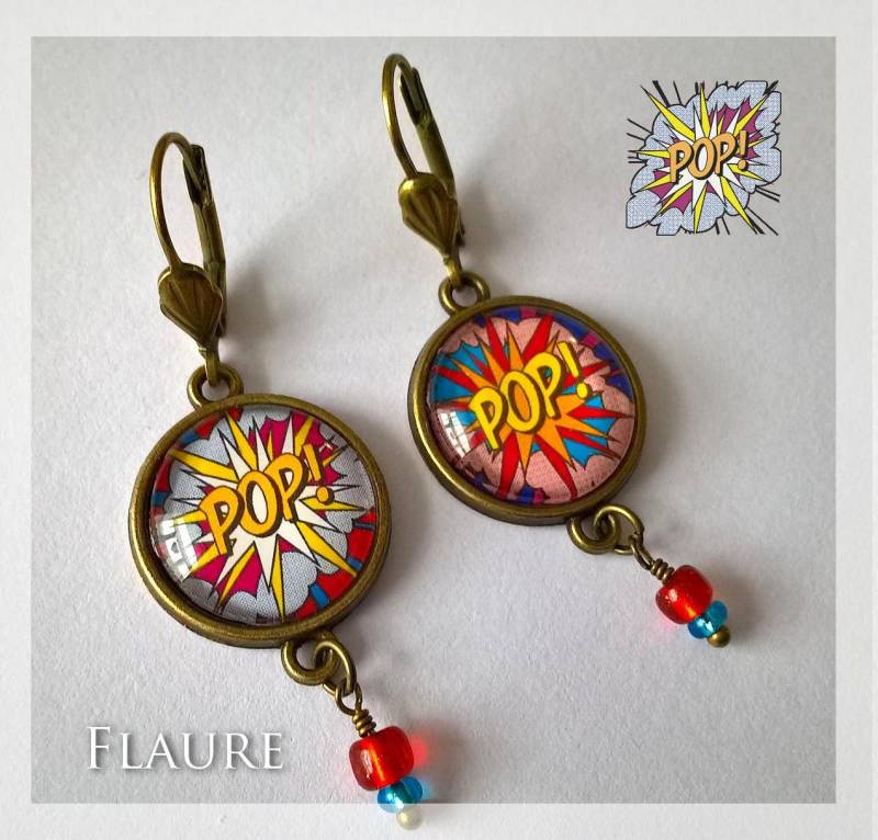 Cabochon-Ohrringe „Pop-Duo" von LaBoutiquedeFlaure