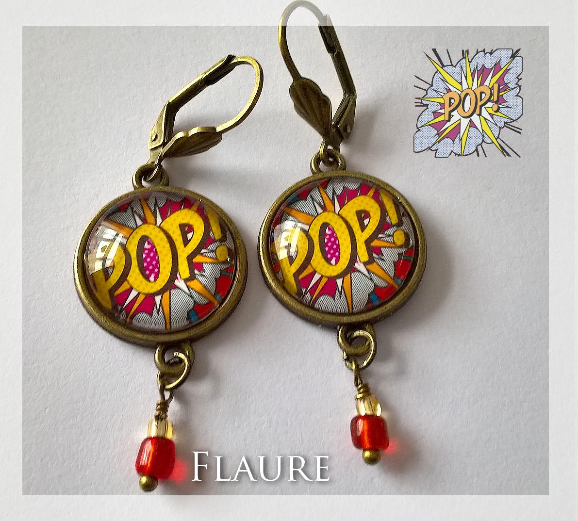 Cabochon-Ohrringe „Pop" von LaBoutiquedeFlaure