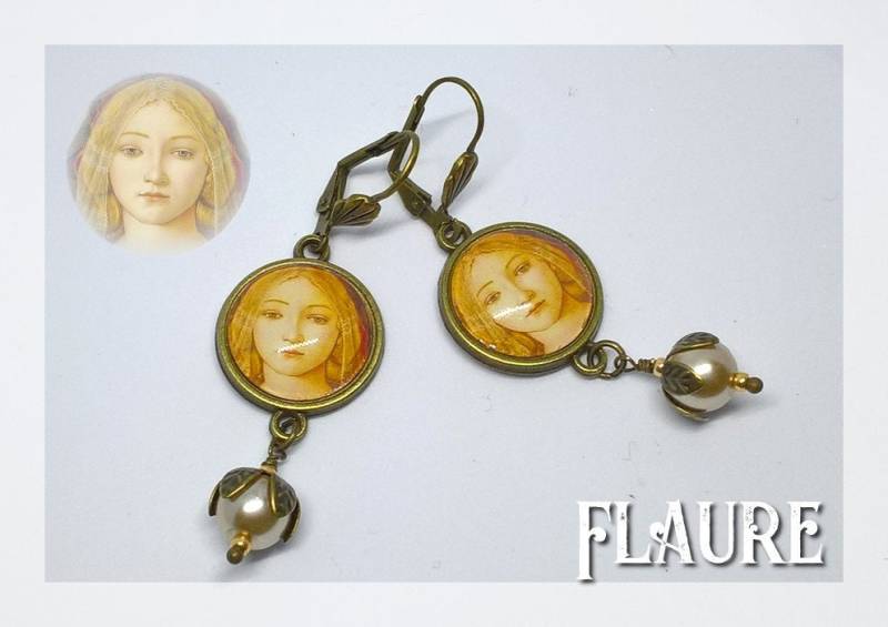 Cabochon-Ohrringe "Renaissance 2", Cabochon-Schmuck, Cabochon, Perle, Geschenkidee von LaBoutiquedeFlaure