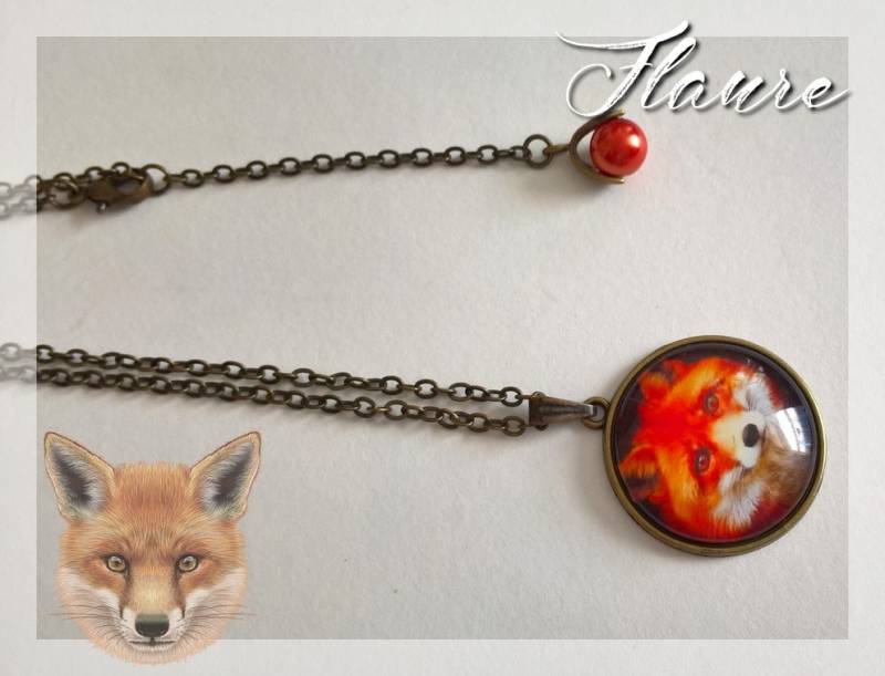 Halskette Mit Cabochon-Anhänger „Fuchs" von LaBoutiquedeFlaure