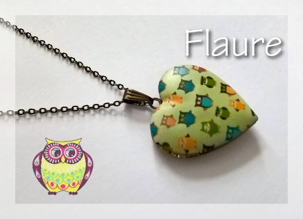 Halskette Mit Herz-Fotoanhänger "Kleine Eulen", Fotoanhänger, Herzanhänger, Eulenanhänger, Geschenkidee von LaBoutiquedeFlaure