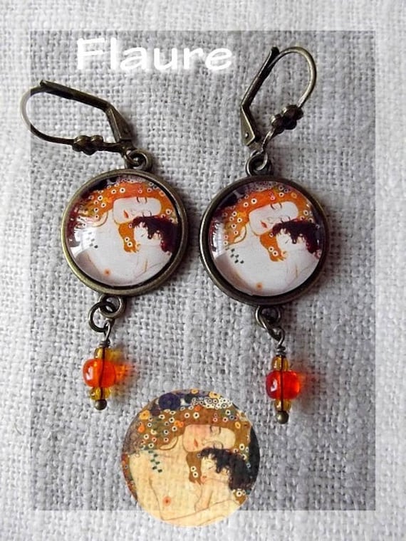 Ohrringe Aus Bronze Und Cabochon „Die Frau Das Kind" von LaBoutiquedeFlaure