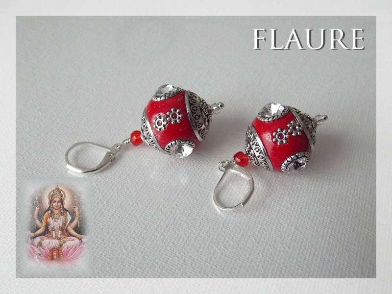 Rote "India" Ohrringe von LaBoutiquedeFlaure