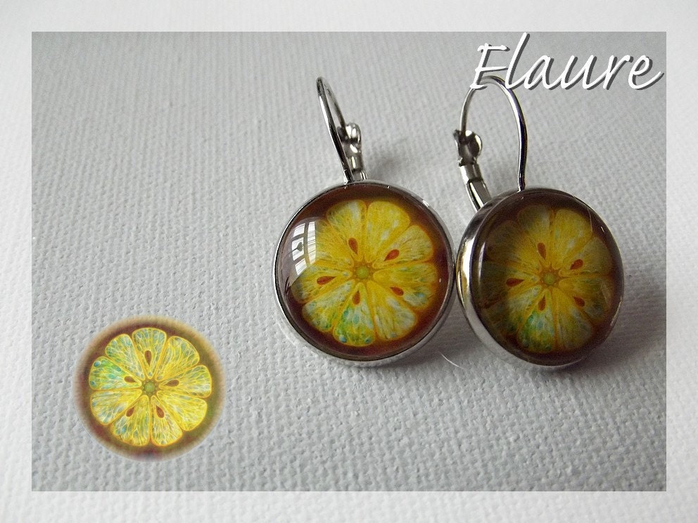 Schlafohrringe „Zitrone" von LaBoutiquedeFlaure