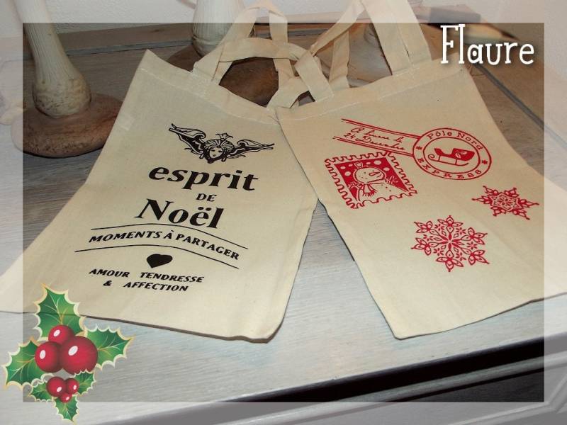 Set Mit Zwei Weihnachtsgeschenktüten Aus Baumwolle 5 von LaBoutiquedeFlaure