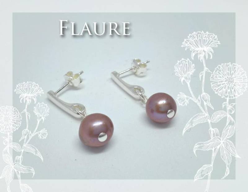 Silber Ohrringe Und Perlenkultur Choco/Violine von LaBoutiquedeFlaure