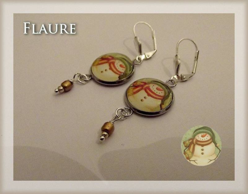 Silberne Ohrringe „Schneemann 2" von LaBoutiquedeFlaure