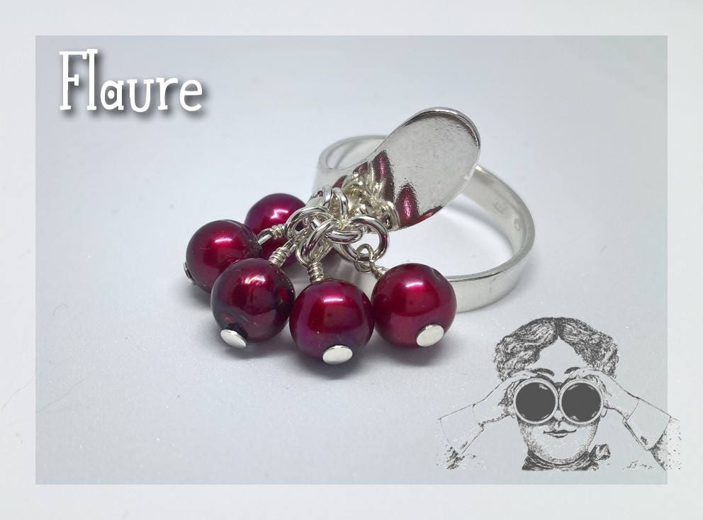 Silberring Mit Süßwasser-Zuchtblutperlen, Perlenring, Zuchtperlen, Zuchtperlenschmuck, Geschenkschmuck von LaBoutiquedeFlaure