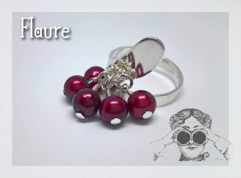 Silberring Mit Süßwasser-Zuchtblutperlen, Perlenring, Zuchtperlen, Zuchtperlenschmuck, Geschenkschmuck von LaBoutiquedeFlaure