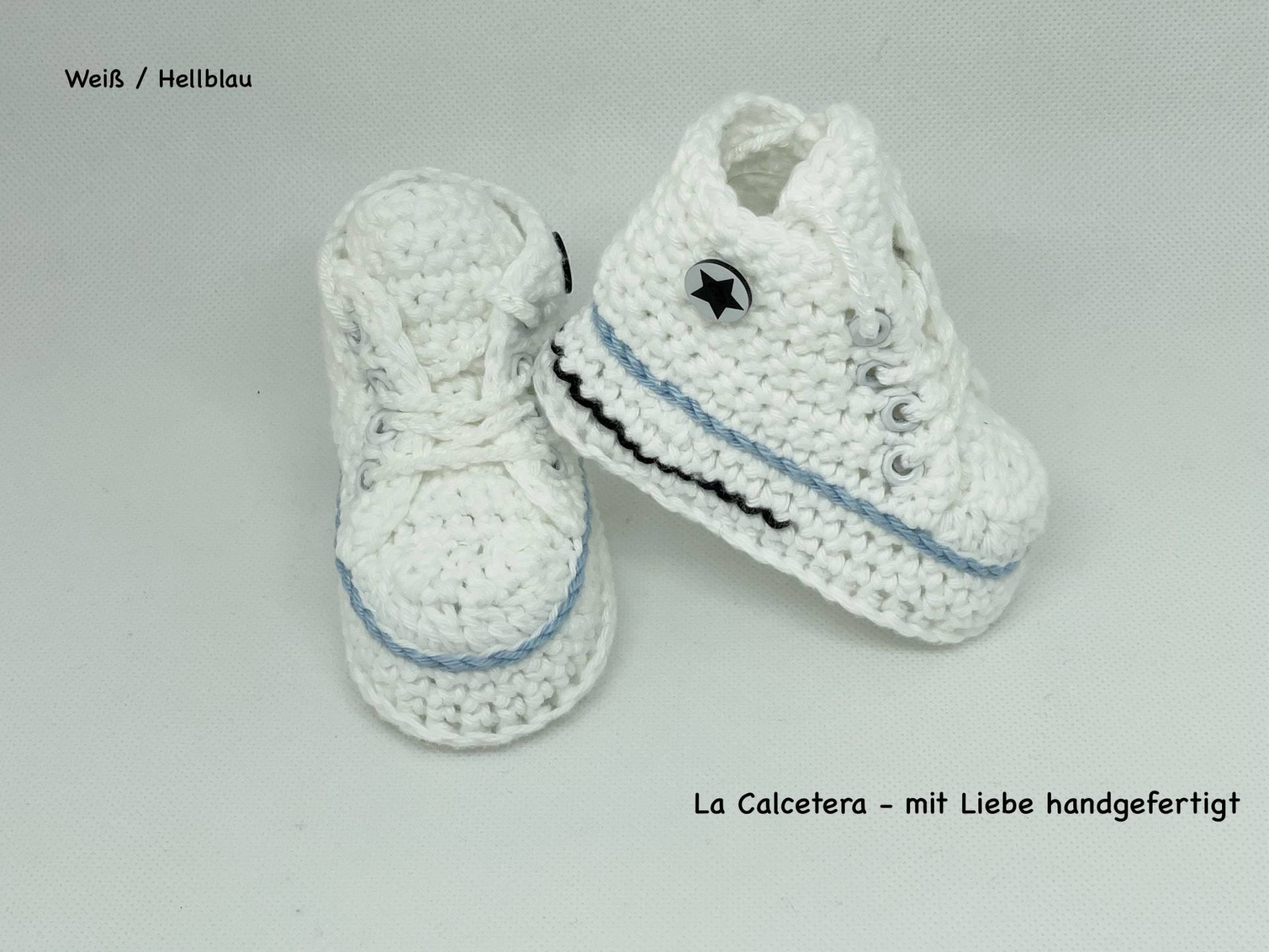Turnschuhe Sneaker Babyschuhe Weiss/Hellblau Turnschuhe Sneaker Babyschuhe Weiss/Hellblau von LaCalcetera