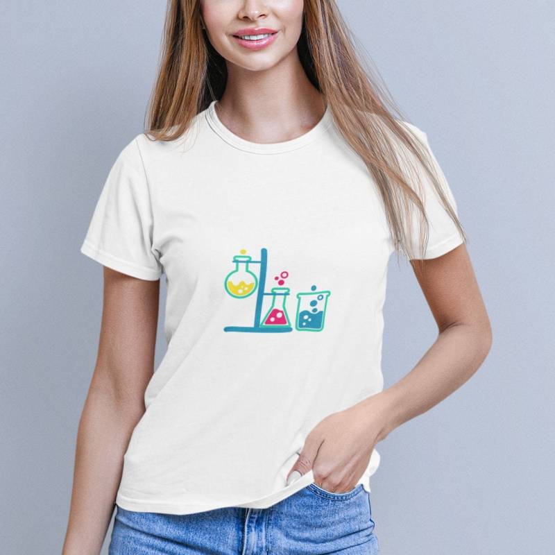 Chemie Lehrer Geschenk, Student Geschenk - Runder Frauen Slub T-Shirt Gerollt Ärmel von LaCampanellaStore