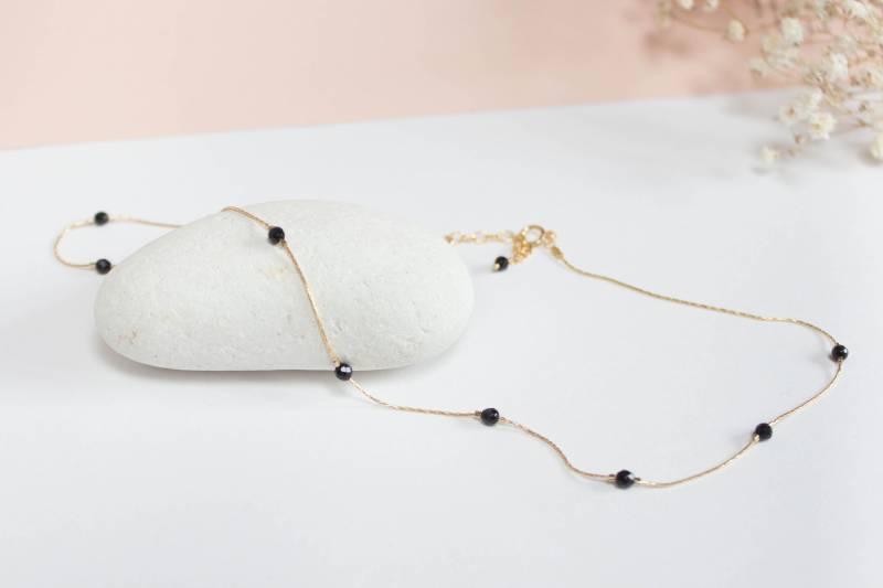 Goldfilled Kette Halskette Und Facetierte Perlen Aus Onyx | Schwarzer Achat Goldfilled Kette Halskette Und Facetierte Perlen Aus Onyx | Schwarzer Achat von LaCaptivante
