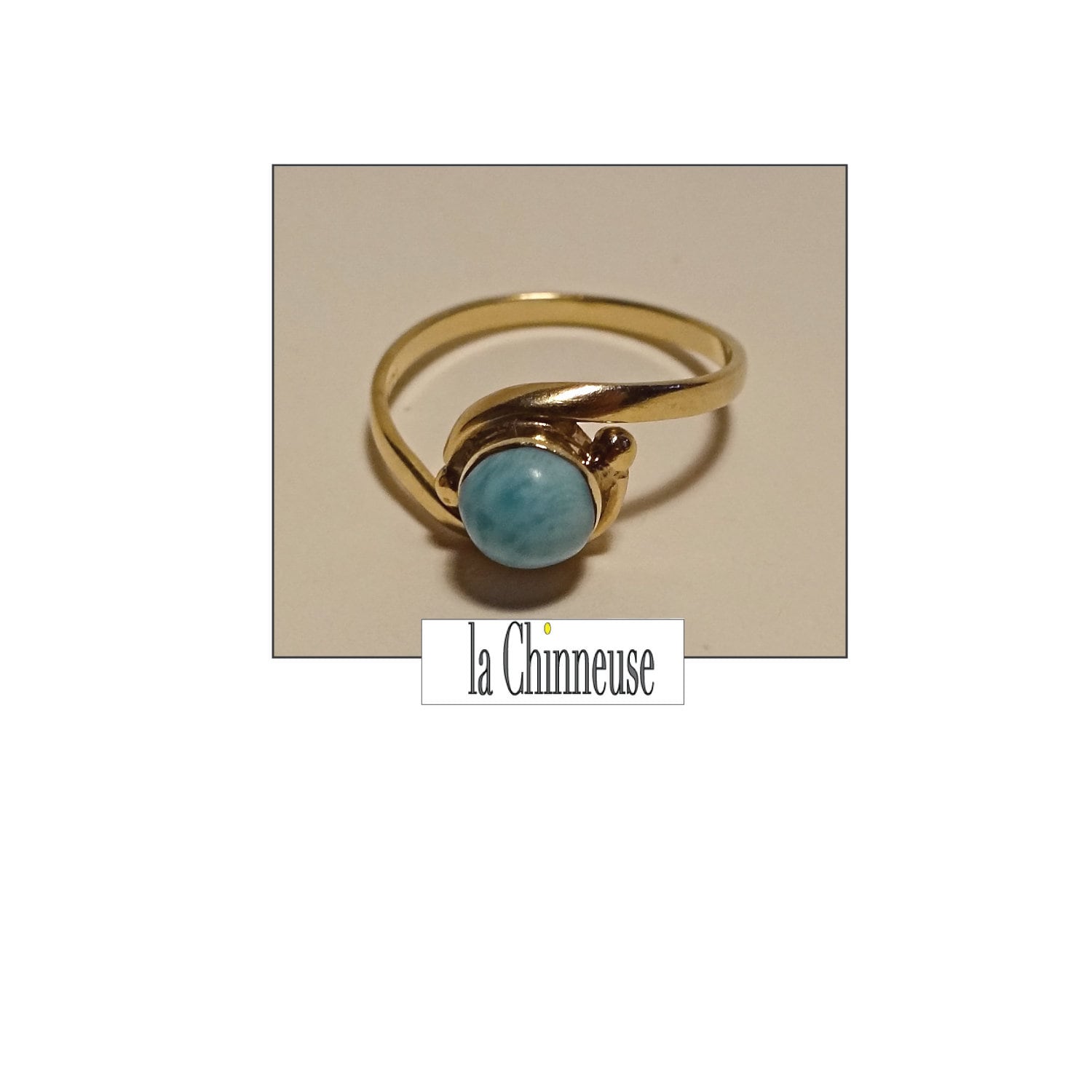 Vintage-Ring Aus 14-K-Gold Und Türkis; 70Er Jahre, Solitärring Aus Gold Und Türkis, Geschenk Für Sie, Vintage-Goldschmuckkollektion Vintage-Ring Aus 14-K-Gold Und Türkis; 70Er Jahre, Solitärring Aus Gold Und Türkis, Geschenk Für Sie, Vintage-Goldschmuckkollektion von LaChinneuse