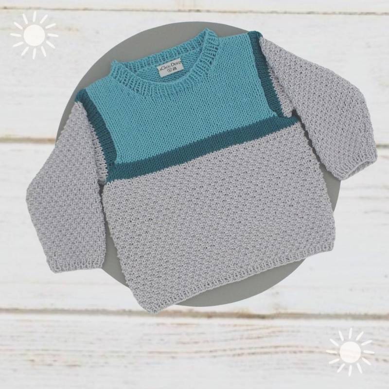Baby Color Blocking Shirt 74 - 80, Sommerpulli, Langer Strickpullover von LaChouDesign