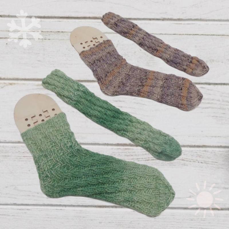 Kinder Spiralsocken 28 - 29, Mitwachsende Strümpfe Ohne Ferse, Wollsocken von LaChouDesign