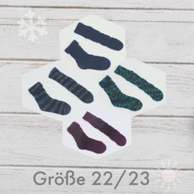 Kinder Spiralsocken 22 - 23, Mehrere Farben, Mitwachsende Strümpfe Ohne Ferse, Wollsocken von LaChouDesign