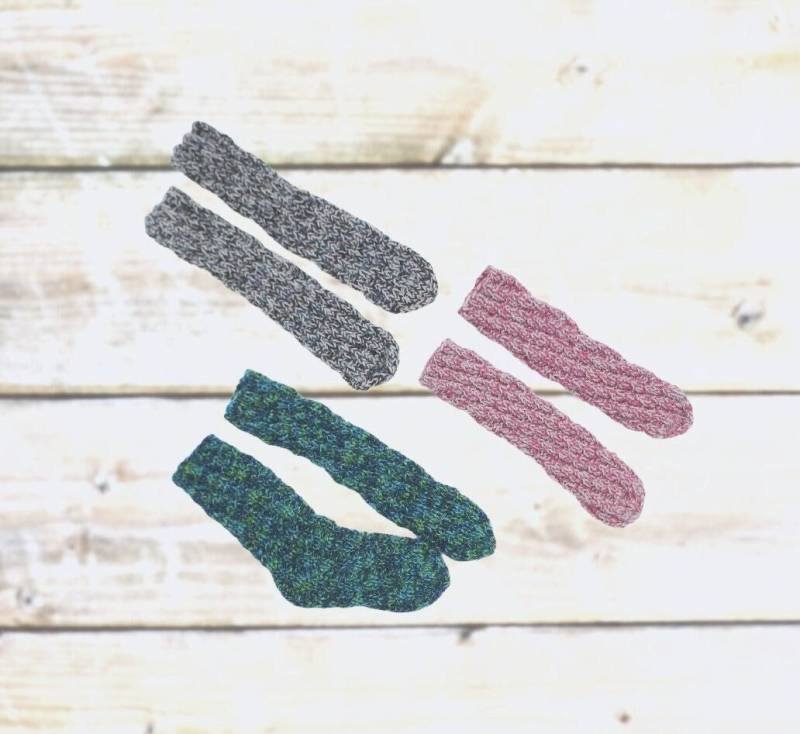 Kinder Spiralsocken 26 - 28, Mehrere Farben, Mitwachsende Strümpfe Ohne Ferse, Wollsocken von LaChouDesign