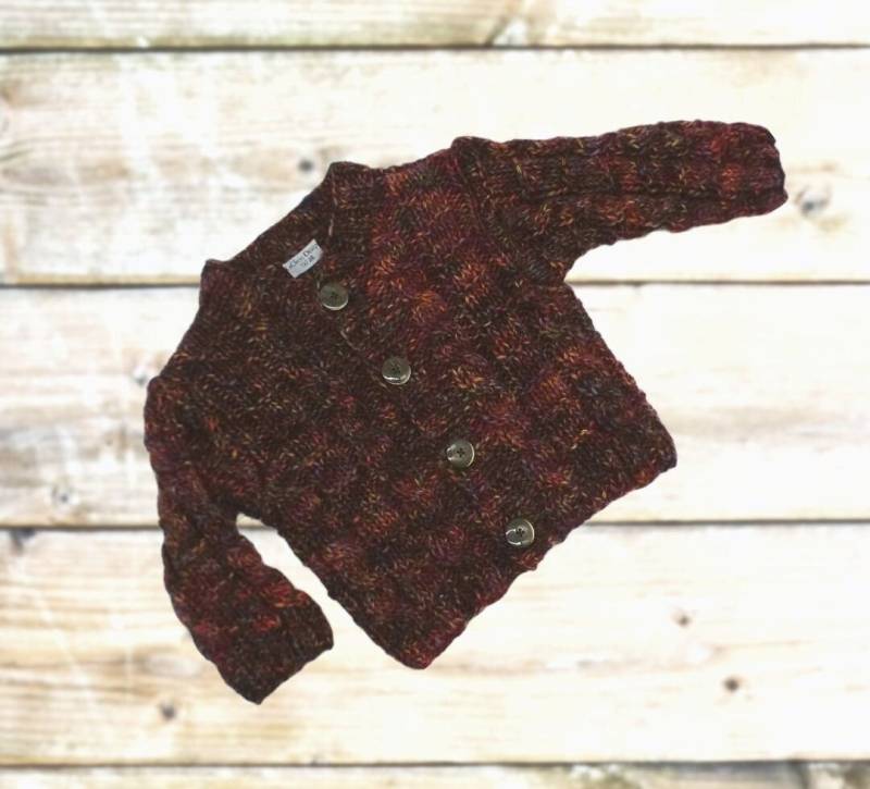 Kinder Zopfjacke 80 - 86, Zopfmuster Jacke, Scandi Muster von LaChouDesign