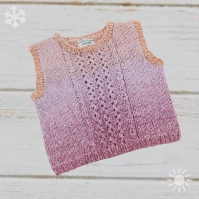 Mädchen Westover 68 - 74, Bunter Pullunder, Lochmuster Leibchen von LaChouDesign