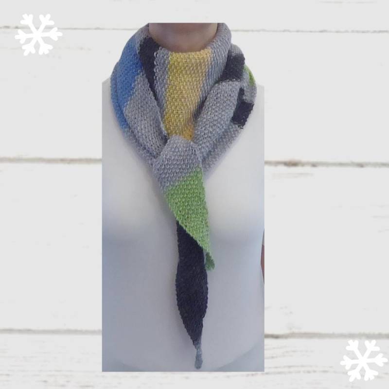 Dreieckstuch Perlmuster, Mehrere Farben, Schurwolle, Streifen Halstuch, Medium Schal von LaChouDesign