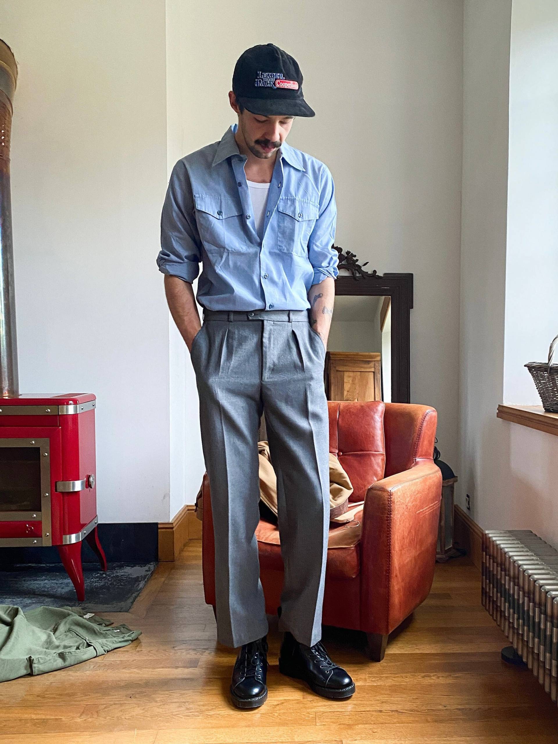 1980S Usn Chambray Hemd, Deadstock, Größe S-xl 1980S Usn Chambray Hemd, Deadstock, Größe S-xl von LaClopeAuBecVintage