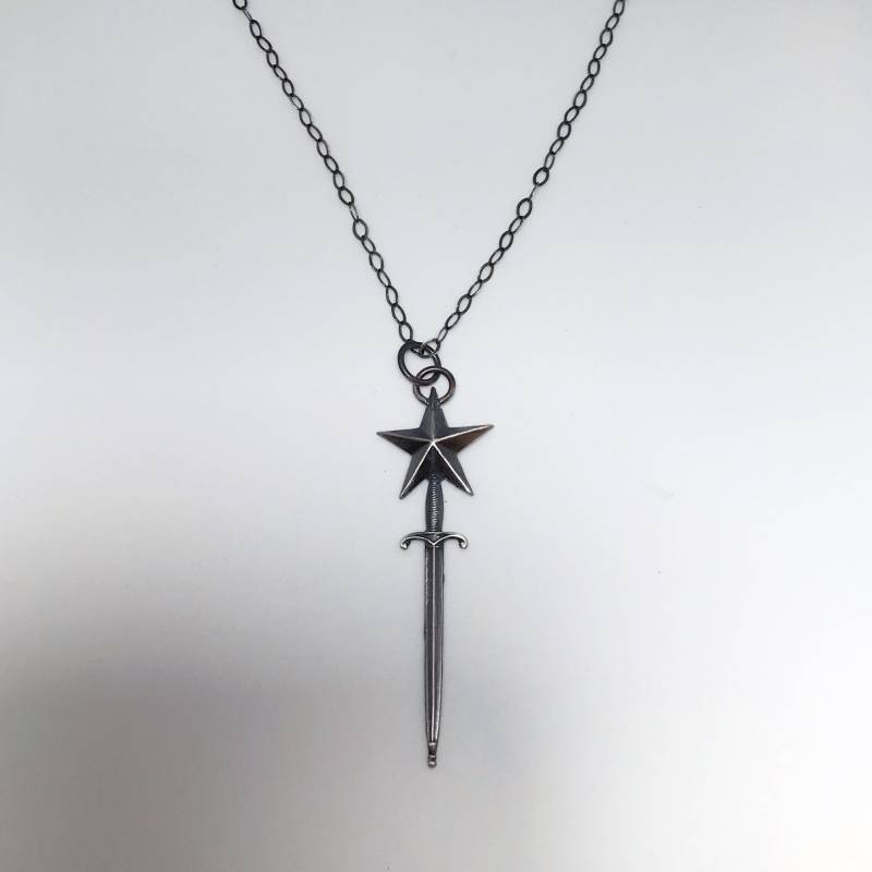 Sterling Silber Antique Style Stern Und Schwert Halskette Oder Anhänger Nur Sterling Silber Antique Style Stern Und Schwert Halskette Oder Anhänger Nur von LaComtesseDeTalaru