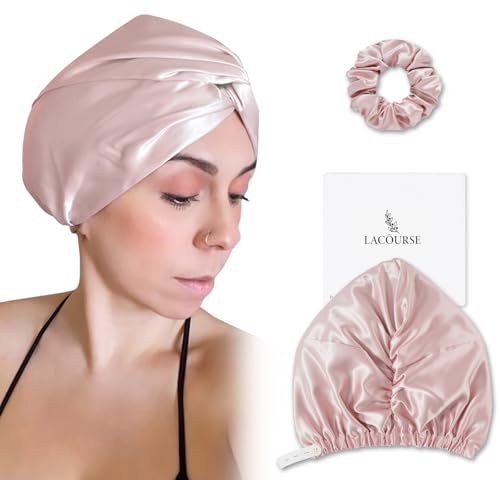 LaCourse Verstellbare 22 Momme 100% Maulbeerseide Schlafhaube für Damen, Doppelschichtige Seidenhaube mit verstärktem elastischem Bund für sicheren Halt. Rosa LaCourse Verstellbare 22 Momme 100% Maulbeerseide Schlafhaube für Damen, Doppelschichtige Seidenhaube mit verstärktem elastischem Bund für sicheren Halt. Rosa von LaCourse