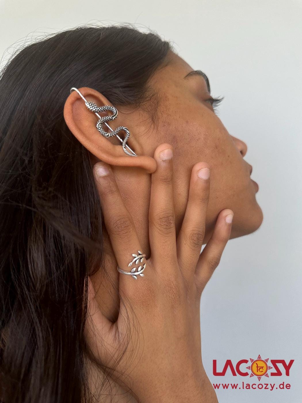 Aya Silberring - Zarter Blätterring, Verstellbarer Ring, 925Er Versilbert, Natur Schmuck, Filigraner Geschenk Für Sie, Bohoring von LaCozyShop