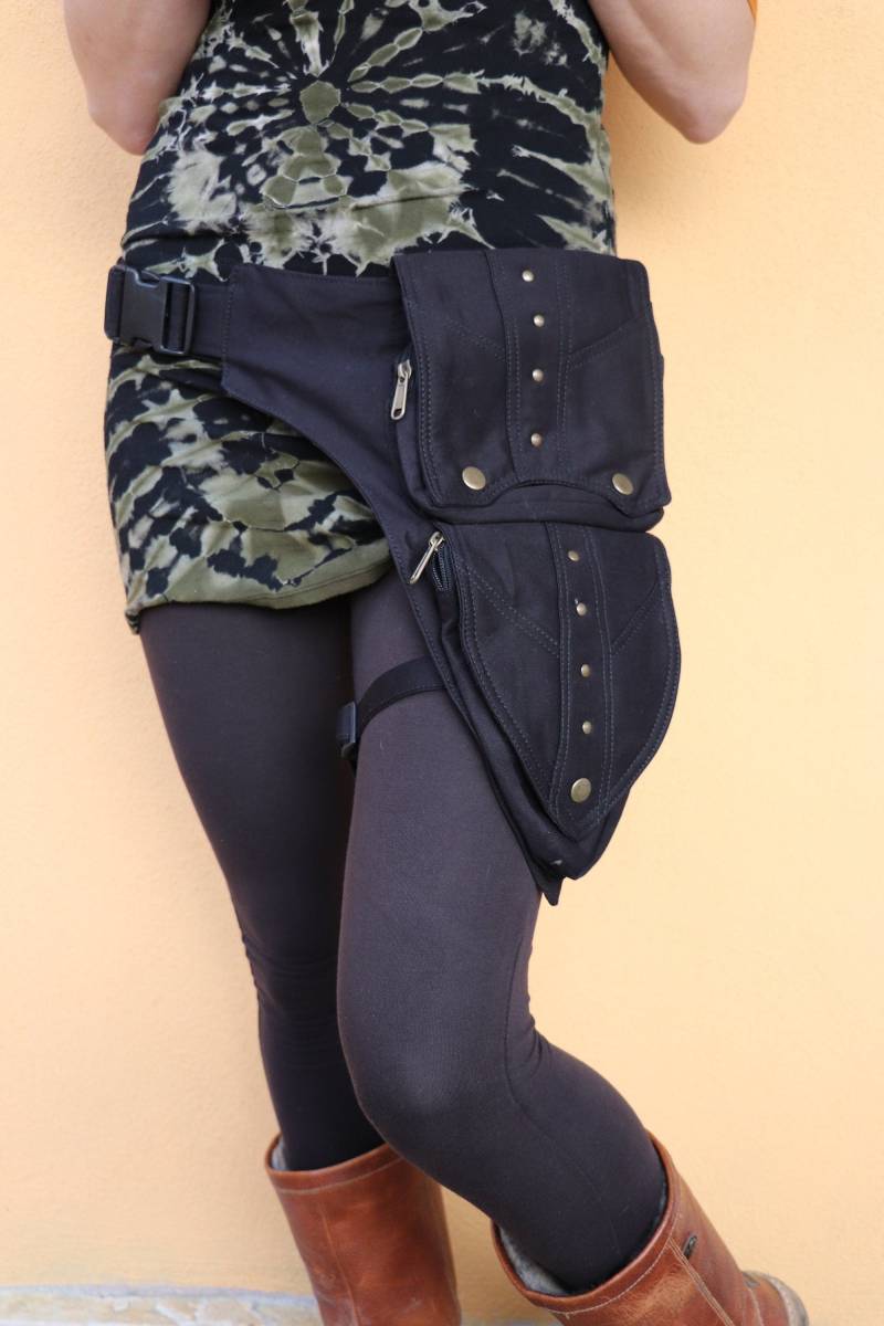 Beintasche Hüfttasche Goatic Festivaltasche Gürteltasche Für Oberschenkel Vegan Unisex von LaCozyShop