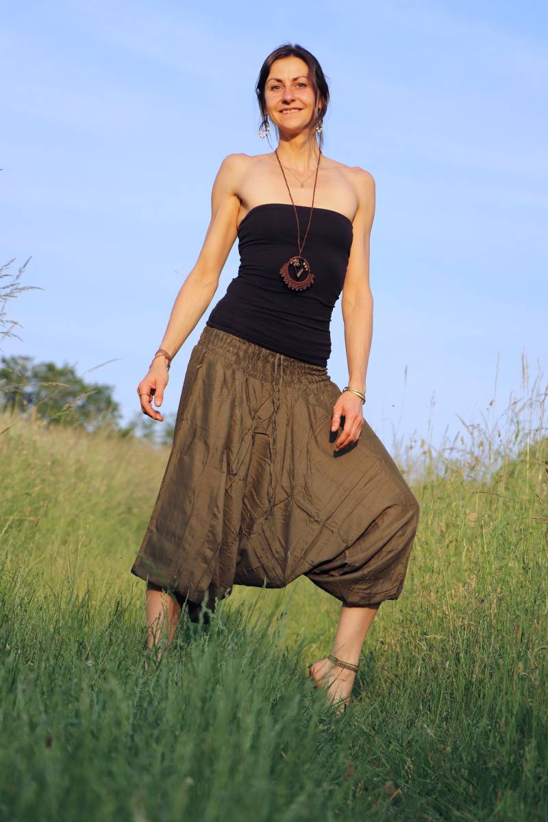 Haremshose in Khaki Jumpsuit Aus Viskose Festivalhose von LaCozyShop