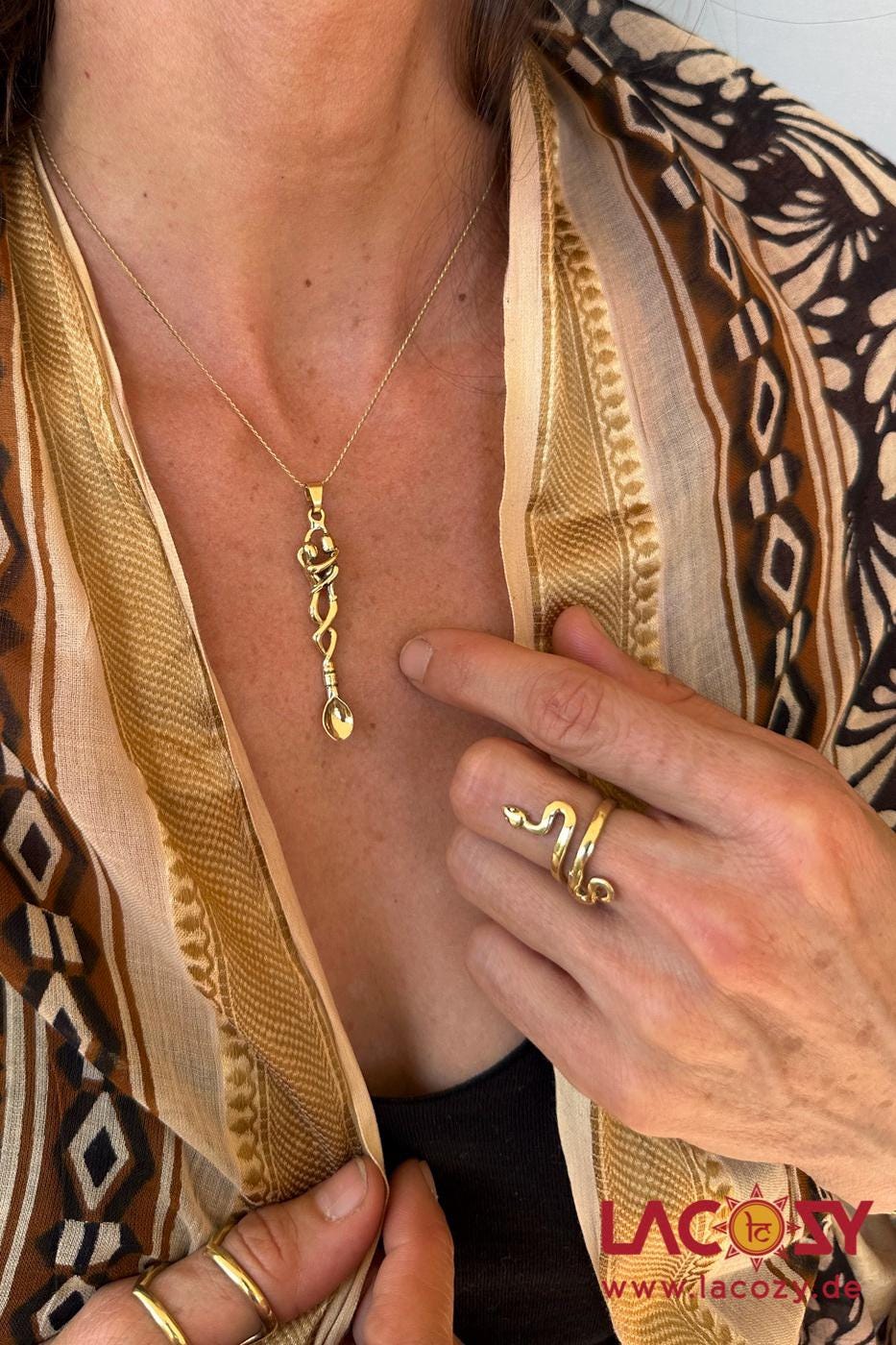 Ring Serpentina Aus Messing Schlangen Messingring Bohoring Verstellbar Geschenk Für Sie Ihn von LaCozyShop