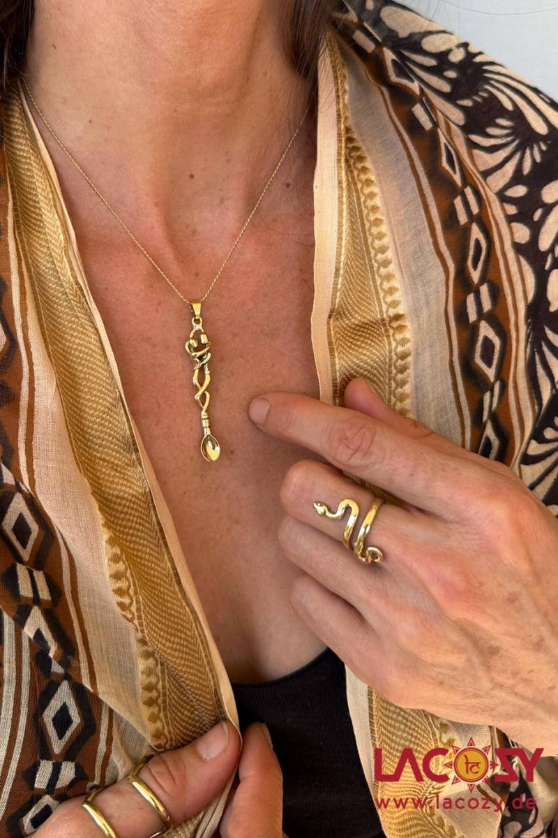 Ring Serpentina Aus Messing Schlangen Messingring Bohoring Verstellbar Geschenk Für Sie Ihn von LaCozyShop