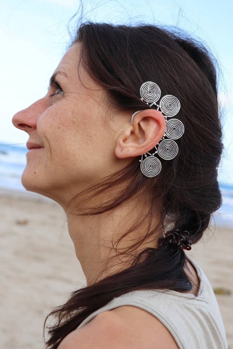 Silberne Ohrklemme Spirale Ohr Manschette Elfen Ohrring von LaCozyShop