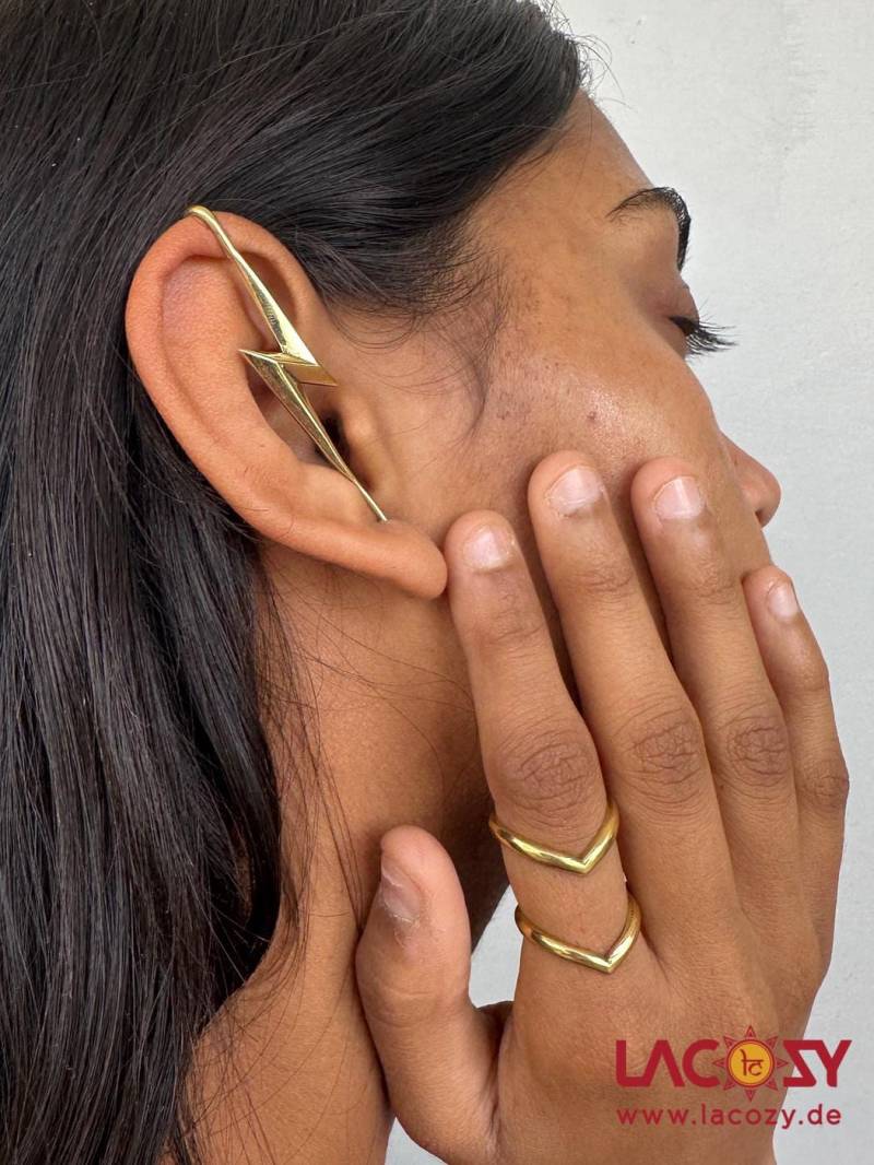 statement Ring Ziva - Goldener, Größenverstellbarer Aus Massivem Messing, Kraftvolles Design, Daumenring, Geschenk Für Sie, Daumenring von LaCozyShop