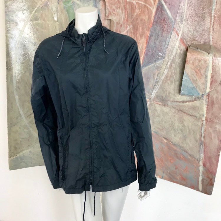 Vintage Aspen Anorak Womens Blue Zipup Hooded Windbreaker Rain Coat Jacket Sz Small von LaCroisette