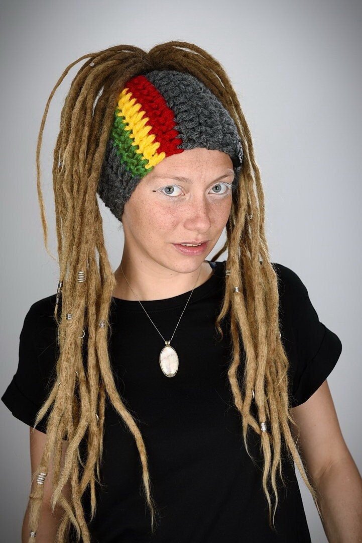 Dreadlove Rasta Band/Handmade Mono Für Dreads Dreadlocks Wolle Dreadhat Rasta Boho Hippie Reggae/ von LaCzapaKabra