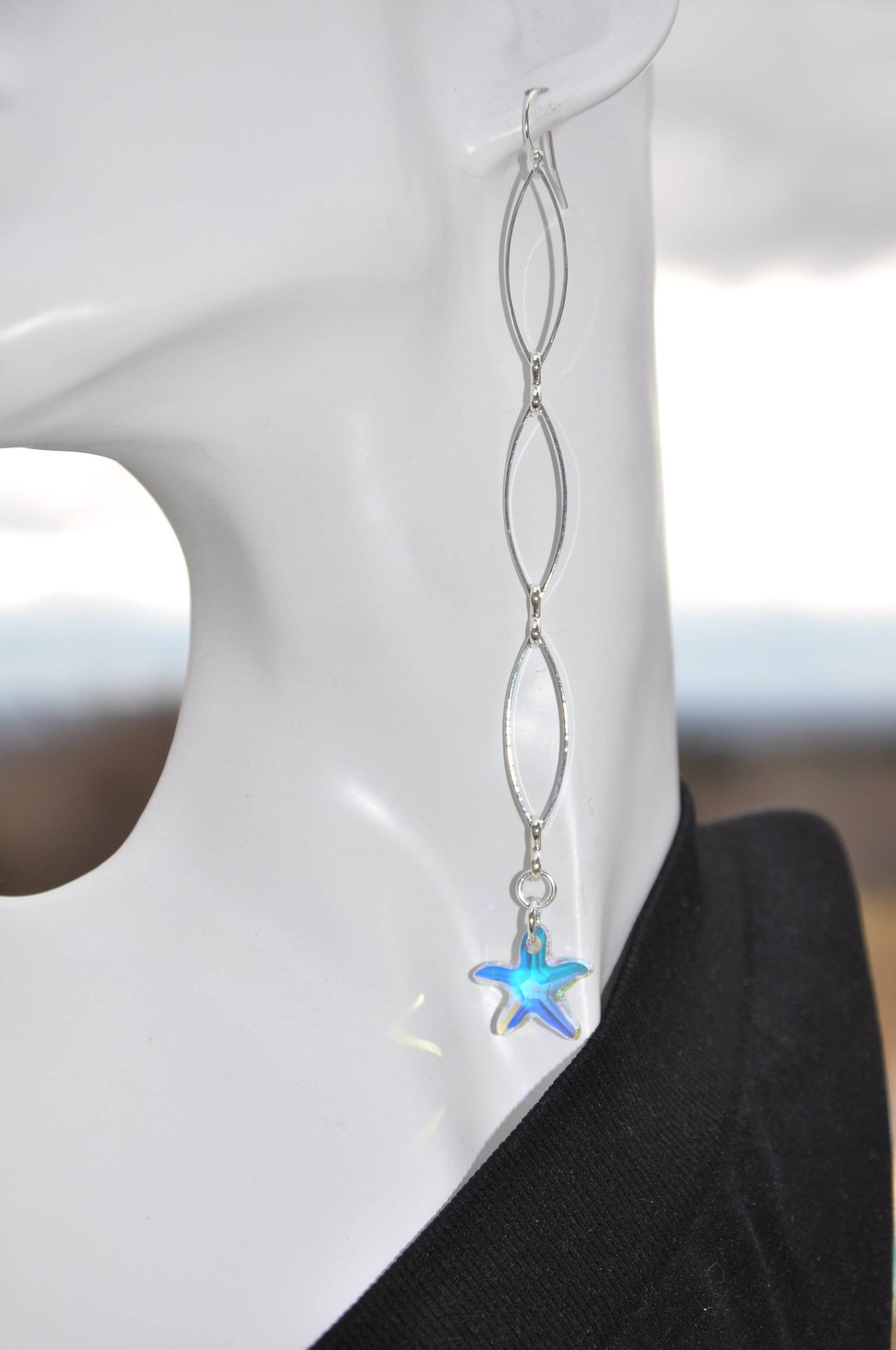 Lange & Lanky Kette Und Swarovski Kristall Seestern Ohrringe Lange & Lanky Kette Und Swarovski Kristall Seestern Ohrringe von LaDiDisDesigns