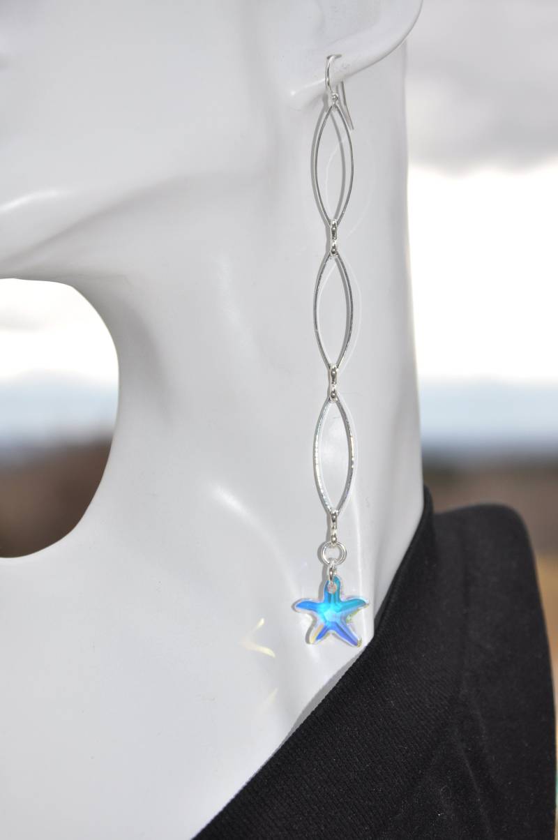 Lange & Lanky Kette Und Swarovski Kristall Seestern Ohrringe Lange & Lanky Kette Und Swarovski Kristall Seestern Ohrringe von LaDiDisDesigns