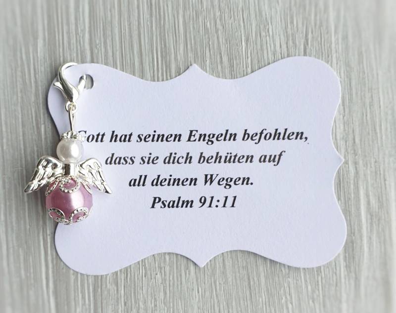 10 Schutzengel Anhänger+10 Kärtchen Taufe Kommunion Hochzeit Glückbringer Charm Versilbert Gastgeschenk Engelchen Personalisierbar von LaDuchesseAgate