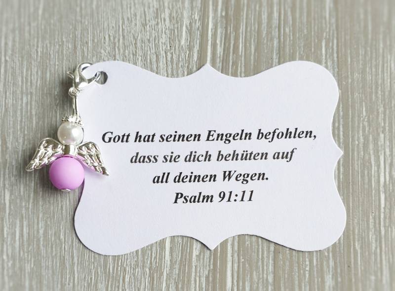 10 Schutzengel Anhänger + Kärtchen Taufe Kommunion Hochzeit Glückbringer Charm Versilbert Gastgeschenk Flügel Vermerk Personalisierbar von LaDuchesseAgate