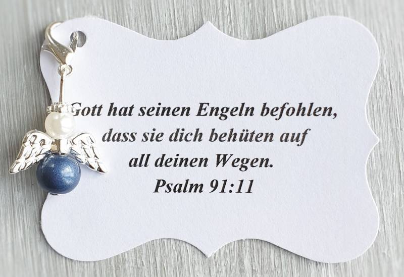 20 Schutzengel Anhänger + Kärtchen Taufe Kommunion Hochzeit Glückbringer Charm Versilbert Gastgeschenk Engelchen Personalisierbar Spc von LaDuchesseAgate
