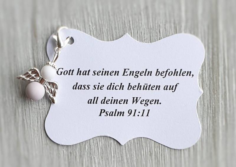 20 Schutzengel Anhänger + Kärtchen Taufe Kommunion Hochzeit Glückbringer Charm Versilbert Gastgeschenk Engelchen Personalisierbar Spb von LaDuchesseAgate