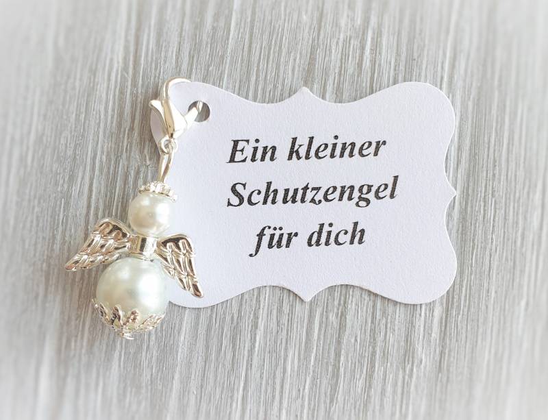 20 Schutzengel Anhänger Engel+20 Kärtchen Taufe Kommunion Hochzeit Glückbringer Charm Versilbert Gastgeschenk Personalisierbar Engelchen von LaDuchesseAgate