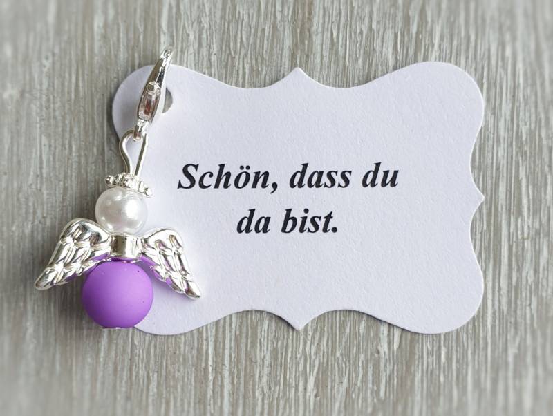 20 Schutzengel Anhänger Engel + Kärtchentaufe Kommunion Hochzeit Glückbringer Charm Versilbert Gastgeschenk Vermerk Personalisierbar von LaDuchesseAgate