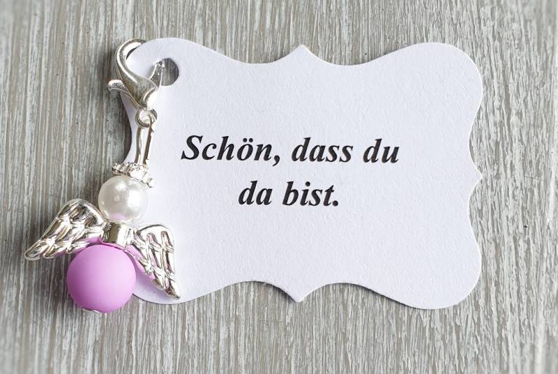 20 Schutzengel Anhänger Engel + Kärtchentaufe Kommunion Hochzeit Glückbringer Charm Versilbert Gastgeschenk Vermerk Personalisierbar von LaDuchesseAgate