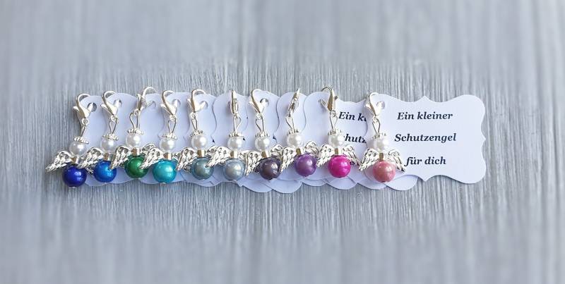 20 Schutzengel Anhänger Engel Taufe Kommunion Hochzeit Glückbringer Charm Miracle Gastgeschenk Firmung Vermerk Personalisierbar Mehrfarbig von LaDuchesseAgate
