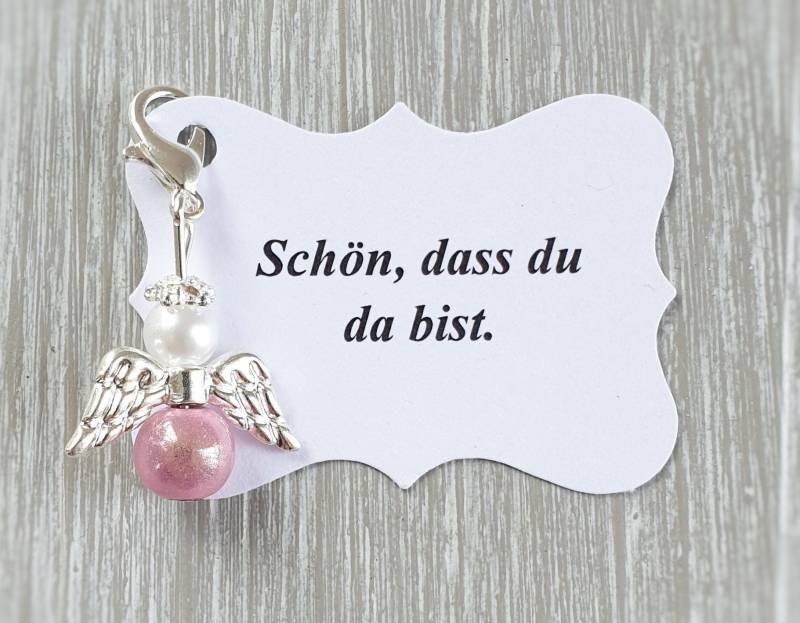 20 Schutzengel Anhänger Engel Taufe Kommunion Hochzeit Glückbringer Charm Versilbert Gastgeschenk Vermerk Personalisierbar Engelchen von LaDuchesseAgate