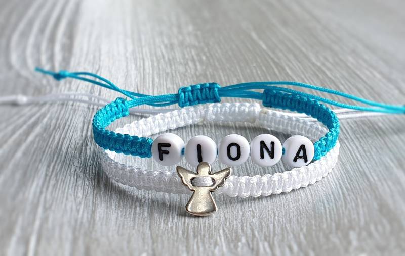 2x Armbänder Engel Macramé Schutzengel Glückbringer Flechtarmband Personalisierbar Farbwah Freundschaftsarmband Makrameearmband Freundin von LaDuchesseAgate